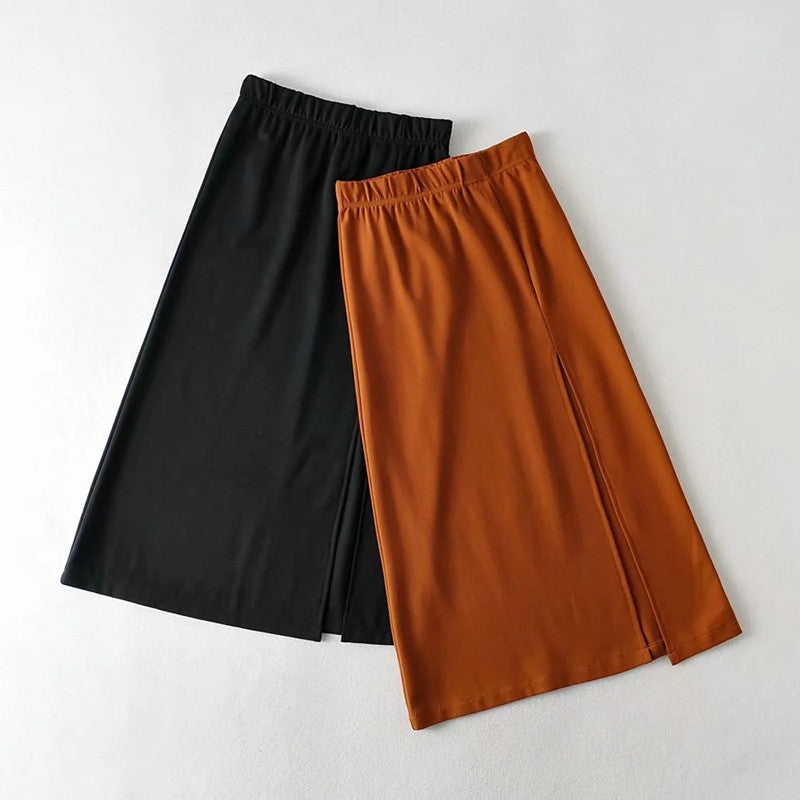 Slit Mid-Length Skirt