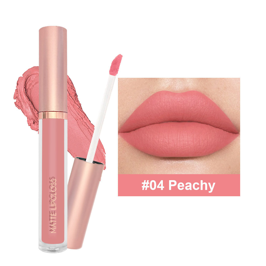 12-Color Matte Lip Gloss in Nude Shades