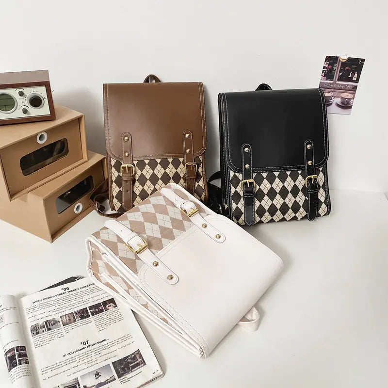 Large Capacity Rhombus Backpack