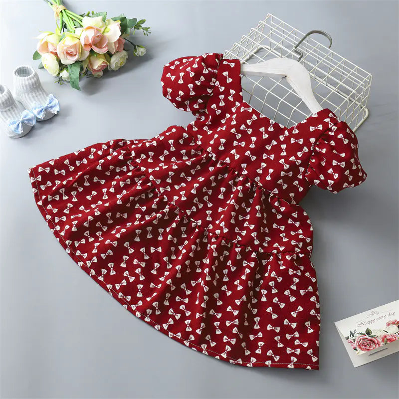 Floral Dress with Bowknot