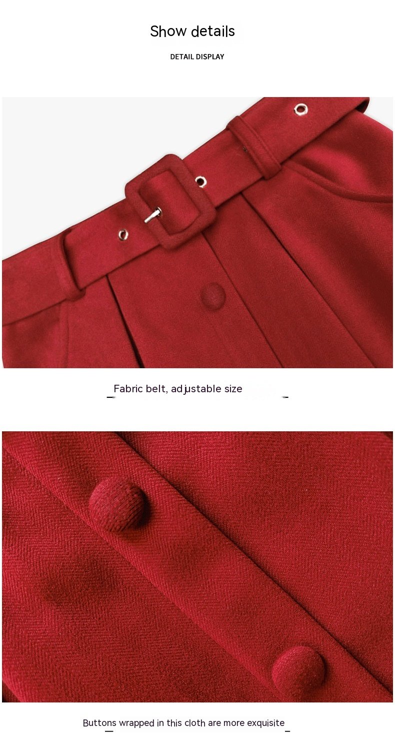 Wool Pleated Umbrella Skirt