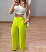 Fluorescent Yellow Crop Top