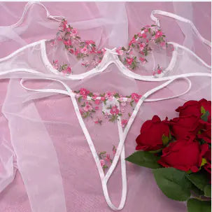 "Sexy Sheer Three-Piece Lingerie Set