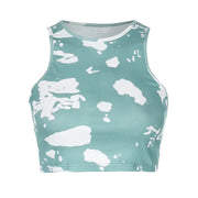 Tie-Dye Print High-Stretch Crop Top