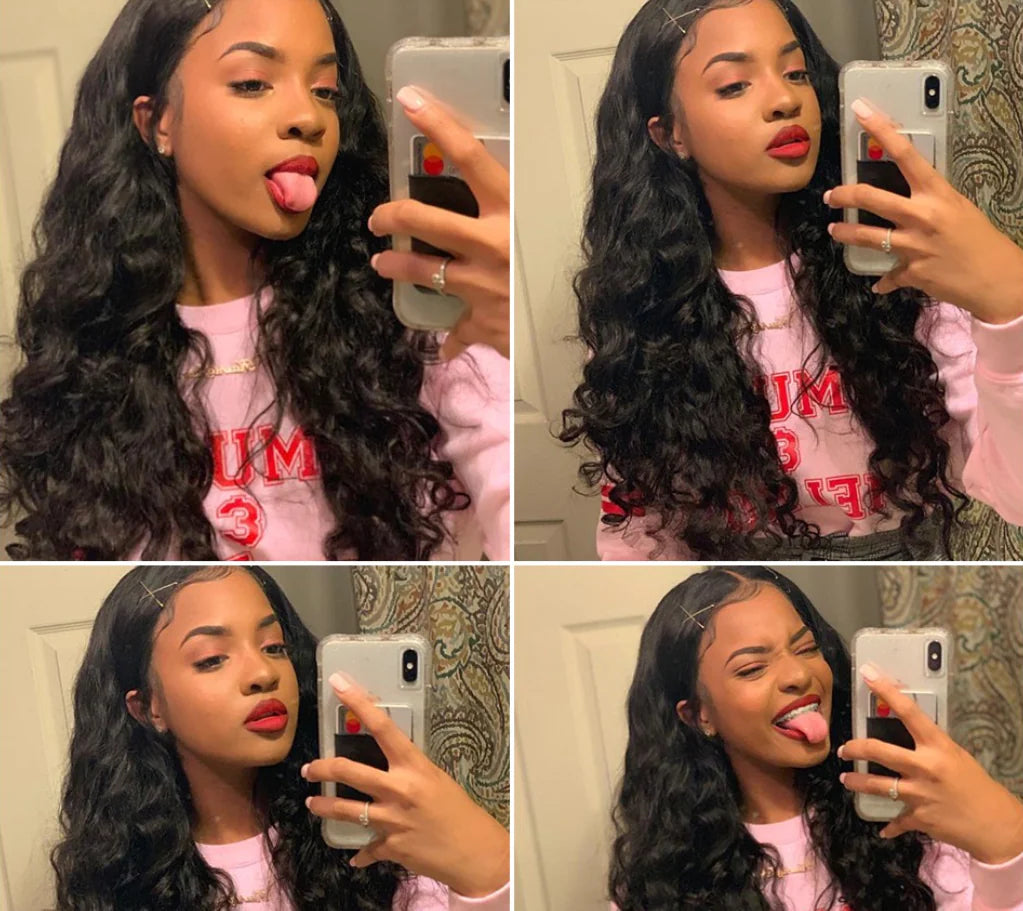 Natural Black Small Curly Wave Wig - 14" High-Temperature Fiber