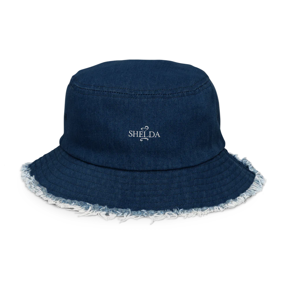 Distressed Denim Bucket Hat