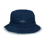 Distressed Denim Bucket Hat
