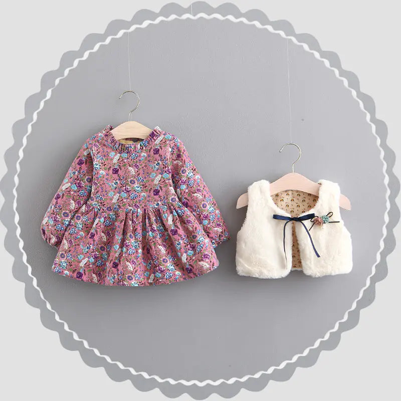 Girls' Floral Dress Set