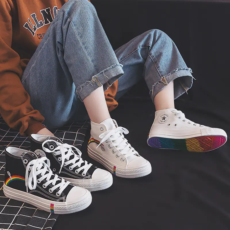 2019 Women's High-Top Canvas Sneakers for Students