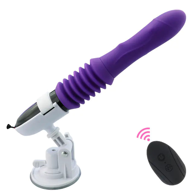 Ribbed Vibrator with Suction Cup