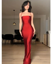 Abato Regalia Mid-Length Camisole Hanging Neck Dress