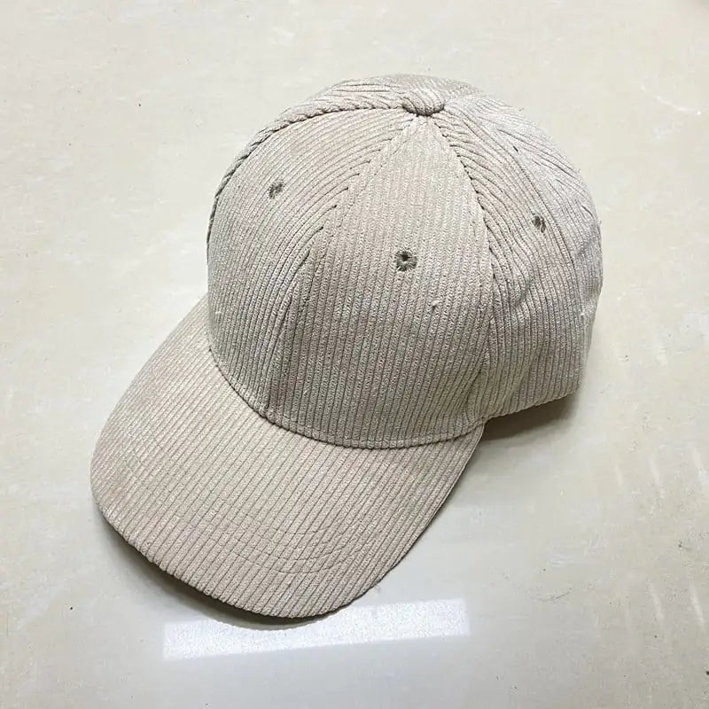 Unisex Corduroy Striped Duck Tongue Hat