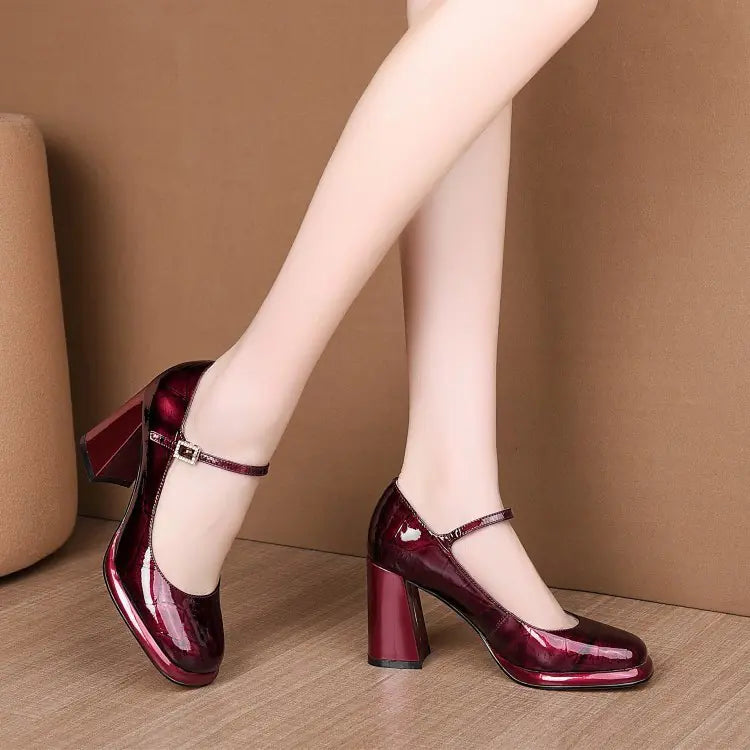 Cow Patent Leather High Heels