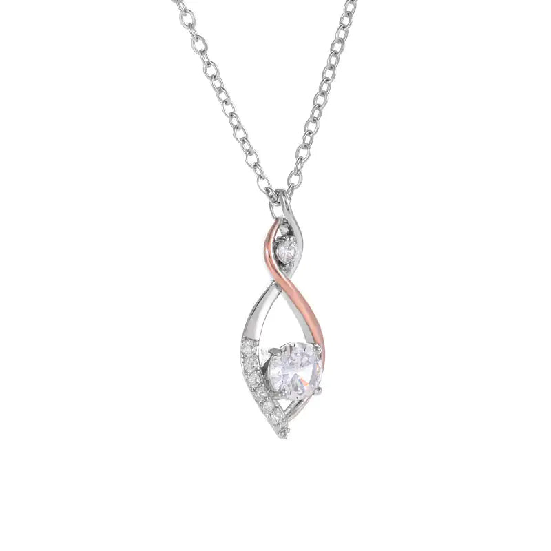 Elegant Two-Tone Gemstone Pendant Necklace