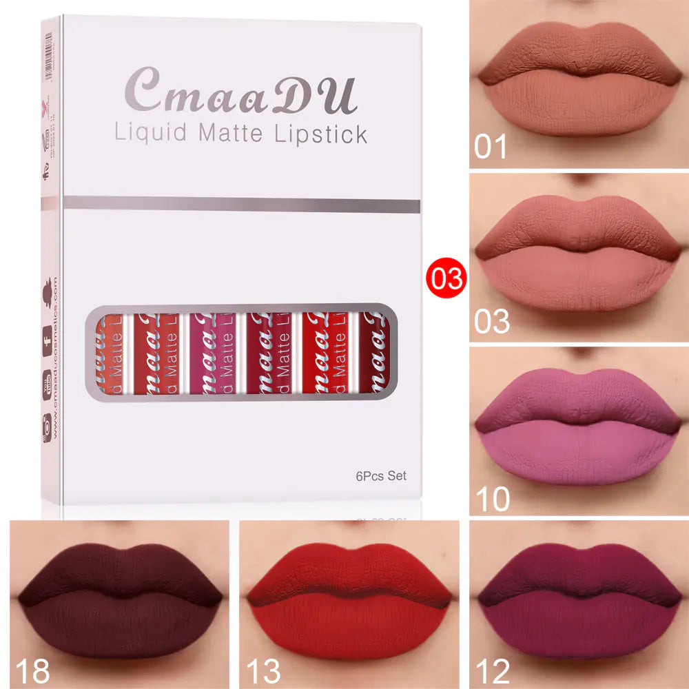 6-Pack Matte Non-Stick Lip Gloss Set