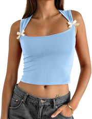 Square Neck Sleeveless Tank Top