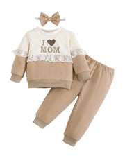 Cozy "I ♥ MOM" Baby Outfit Set