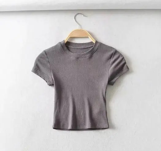Sexy Summer Slim Fit O-Neck Crop Top