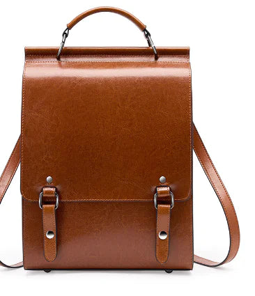 Glossy Leather Backpack