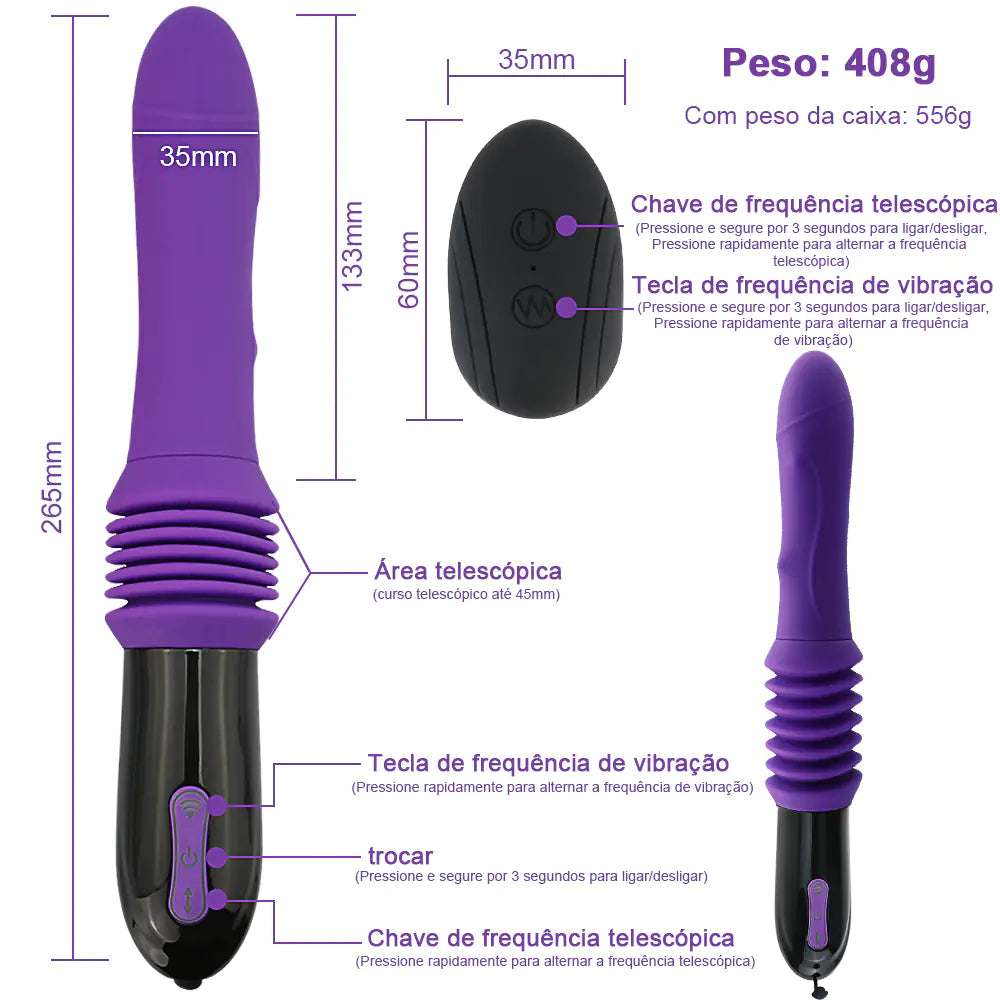 Ribbed Vibrator with Suction Cup