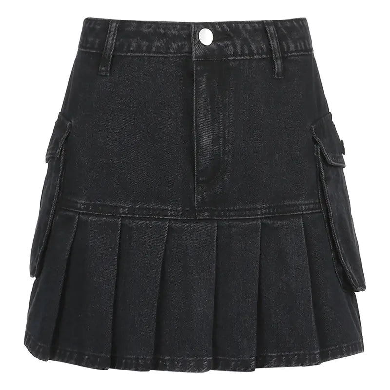 Denim Pleated Perfection