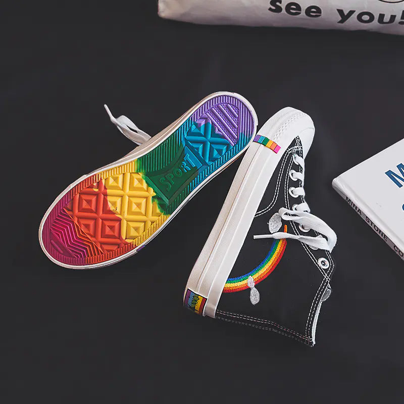 2019 Women's High-Top Canvas Sneakers for Students