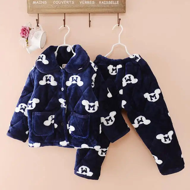 Flannel Jacquard Bear Pajamas