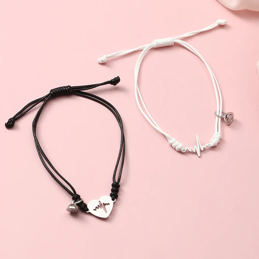 Simple Alloy Love Magnet Valentine's Bracelet