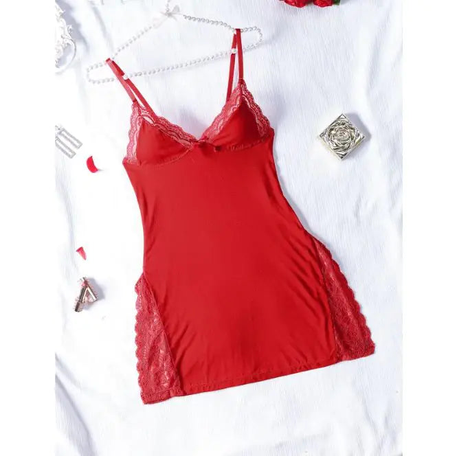 Sexy Lace Trim Night Dress