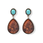 Western Oval Turquoise Earring