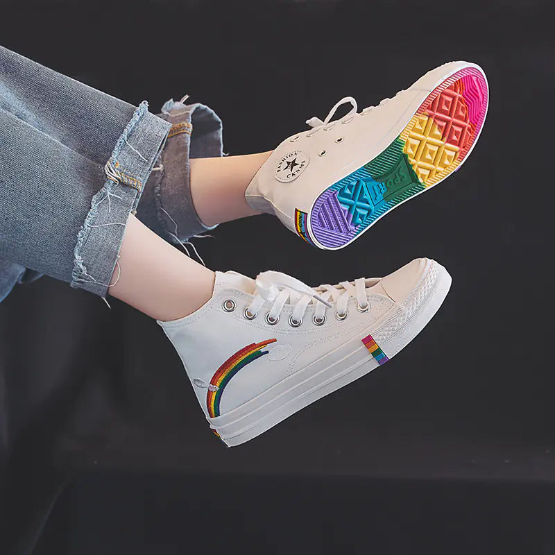 2019 Women's High-Top Canvas Sneakers for Students
