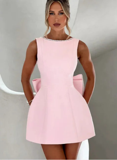 Pearl Bow Slim Fit Dress