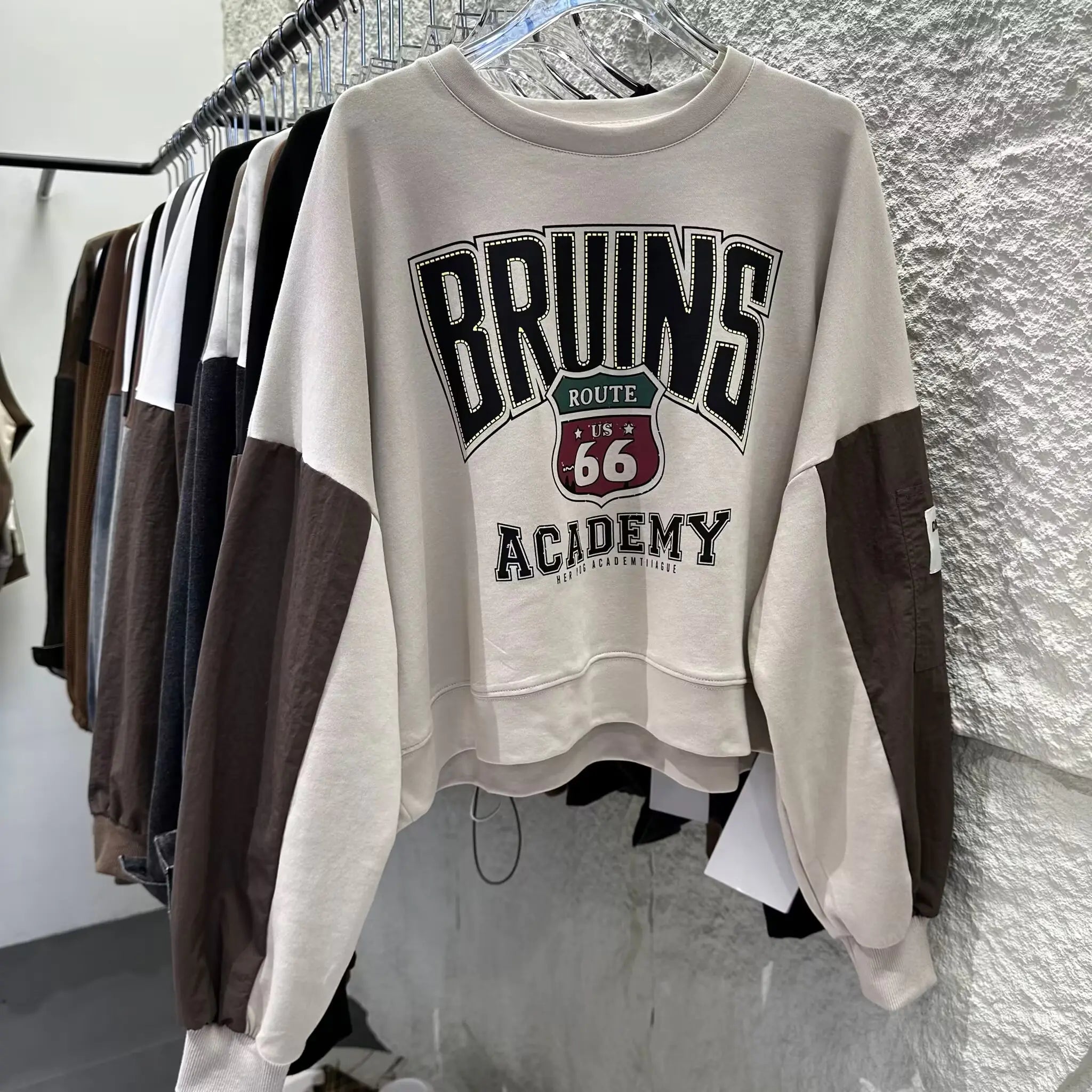 Letter Printed Patchwork Pullover Chic