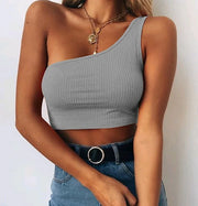 One-Shoulder Strap Crop Top