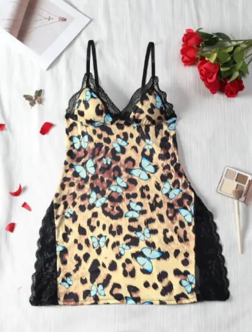 Sexy Lace Trim Night Dress