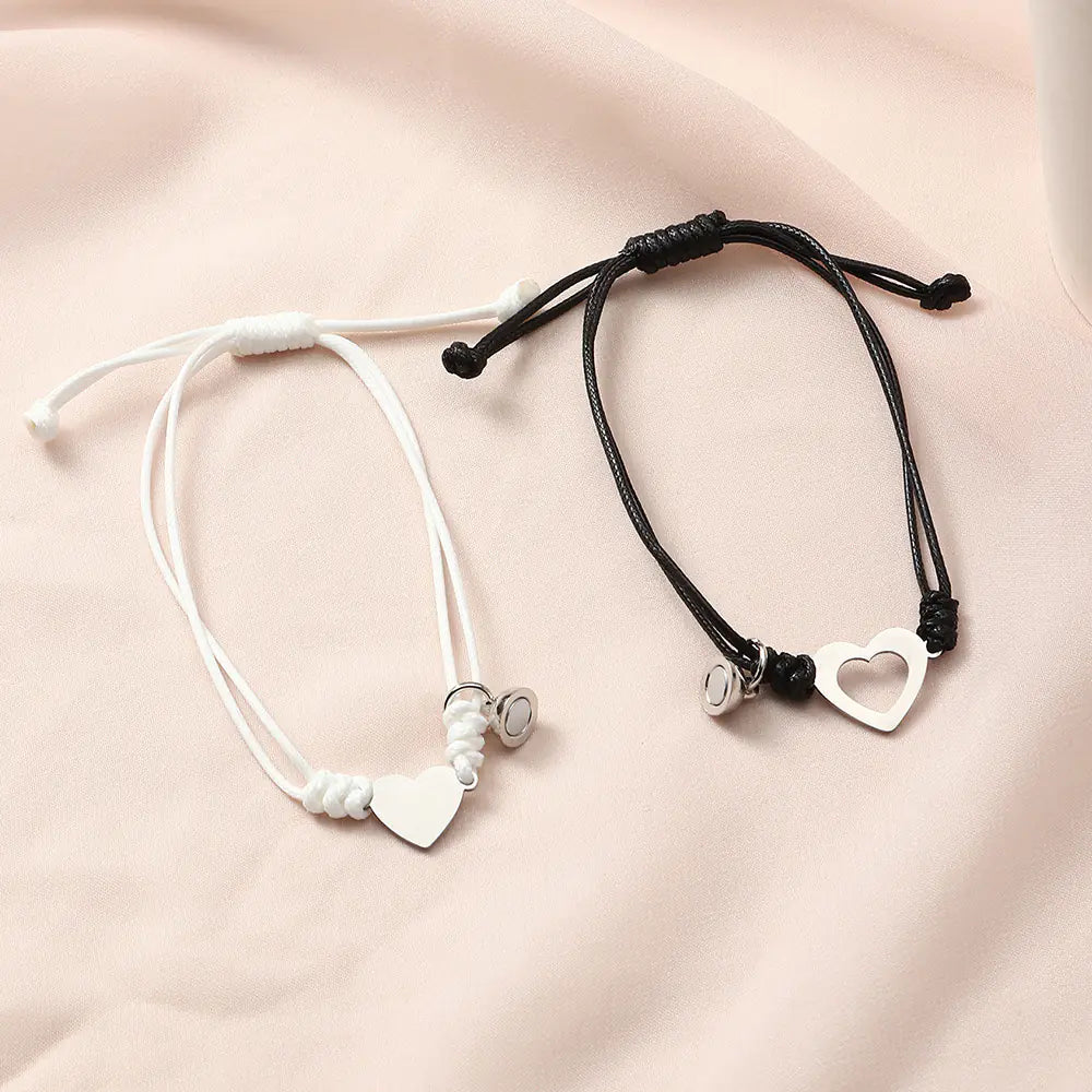 Simple Alloy Love Magnet Valentine's Bracelet