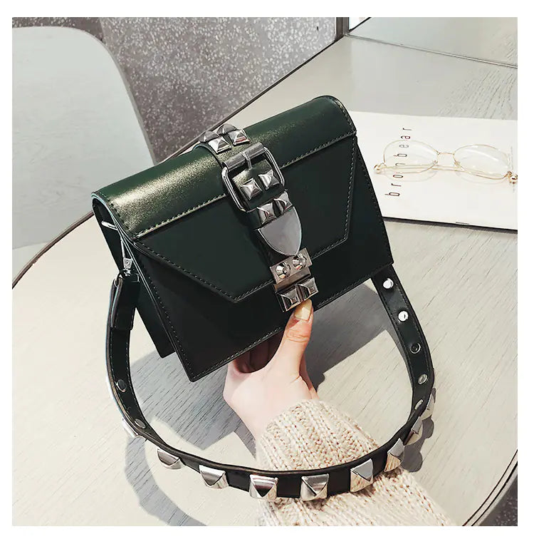 Rivet Detail Square Crossbody Bag