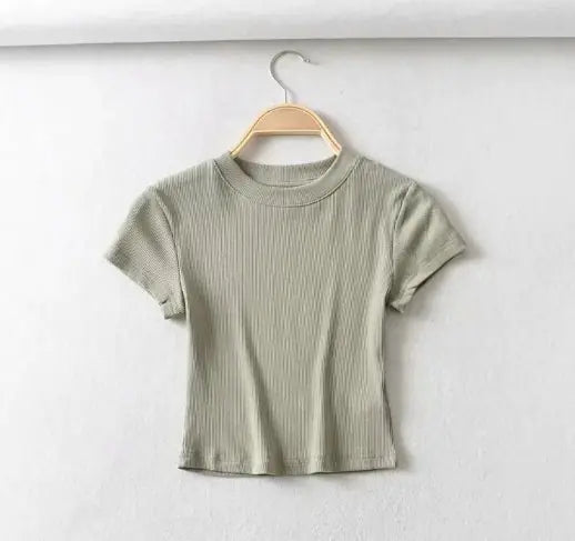 Sexy Summer Slim Fit O-Neck Crop Top