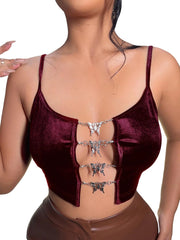 Butterfly Chain Detail Crop Top