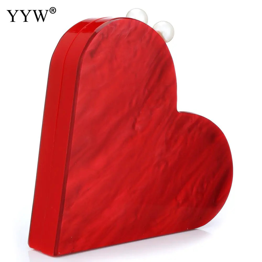 Heart Acrylic Clutch Handbag