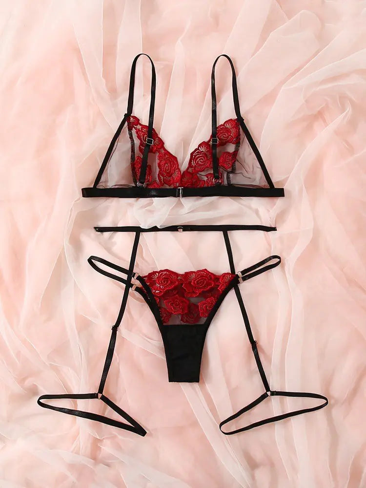 Crimson Noir Garter Set