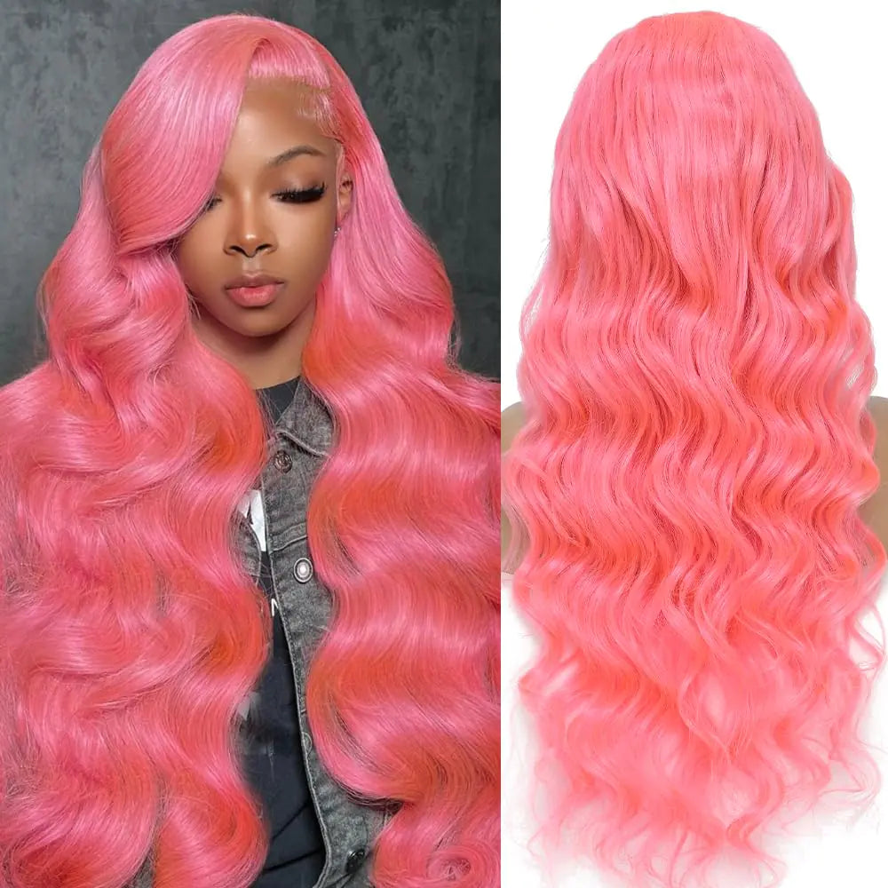 Premium Pink Lace Front Wig - 12A Grade Brazilian Virgin Human Hair