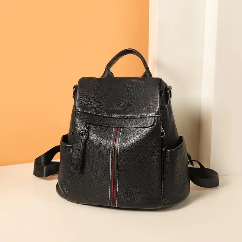 High-Capacity Anti-Theft Cowhide Backpack