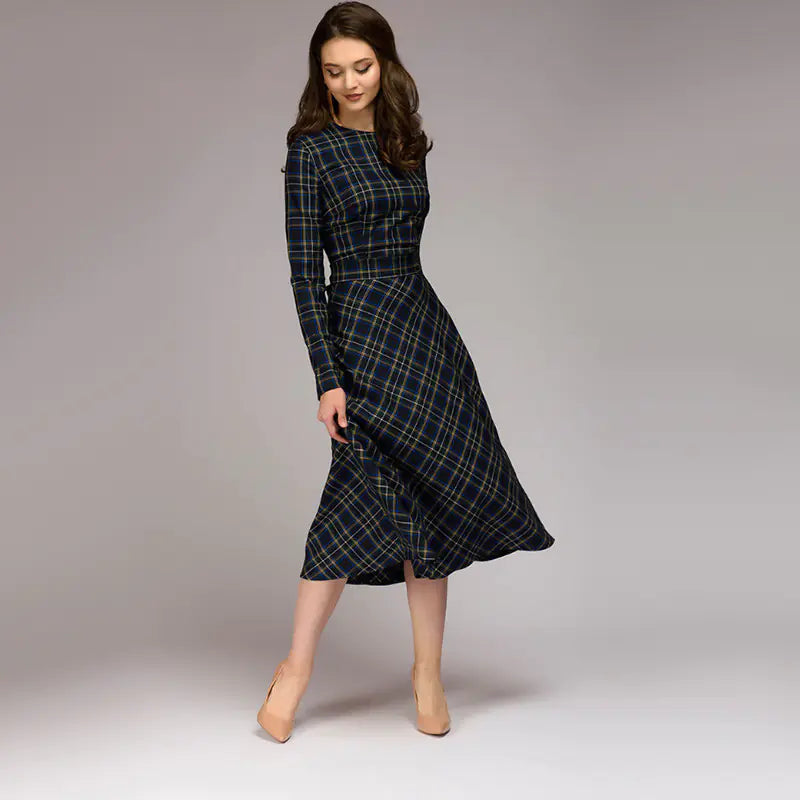 Checkered Elegance Dress