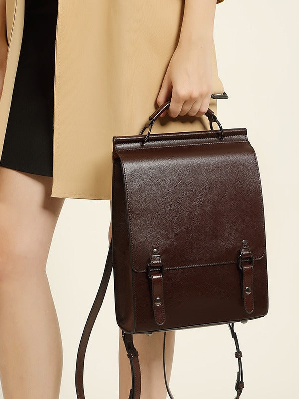 Glossy Leather Backpack