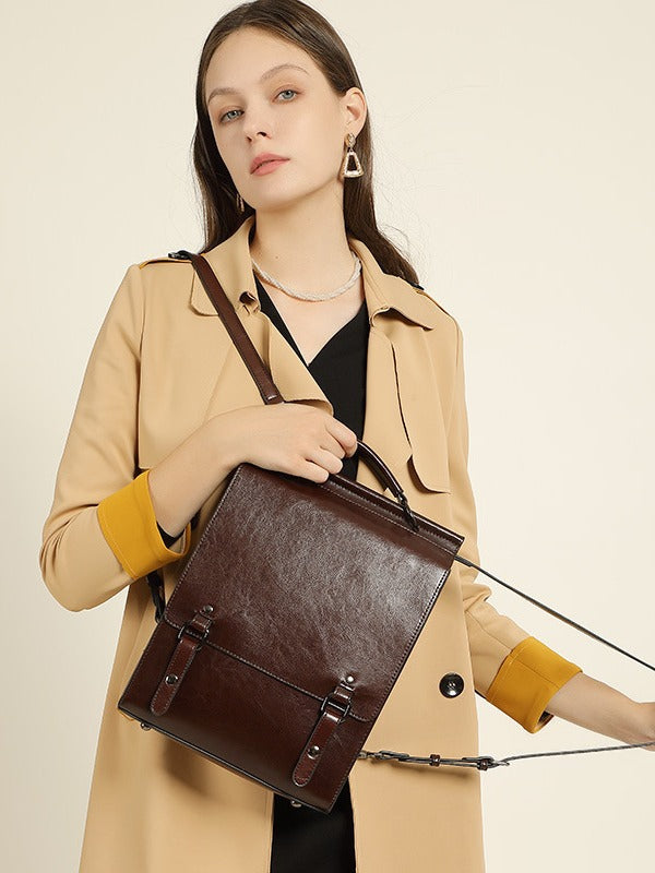 Glossy Leather Backpack