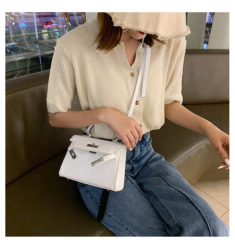 Crocodile Texture Luxury Handbag