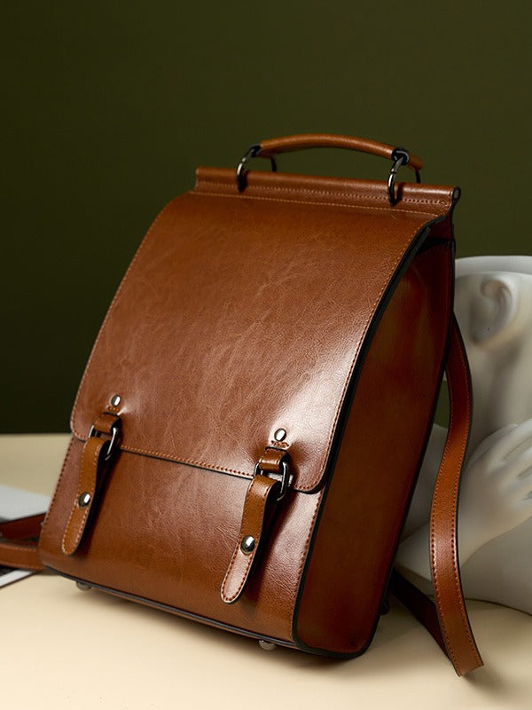 Glossy Leather Backpack