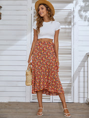 Irregular Small Floral Beach Skirt