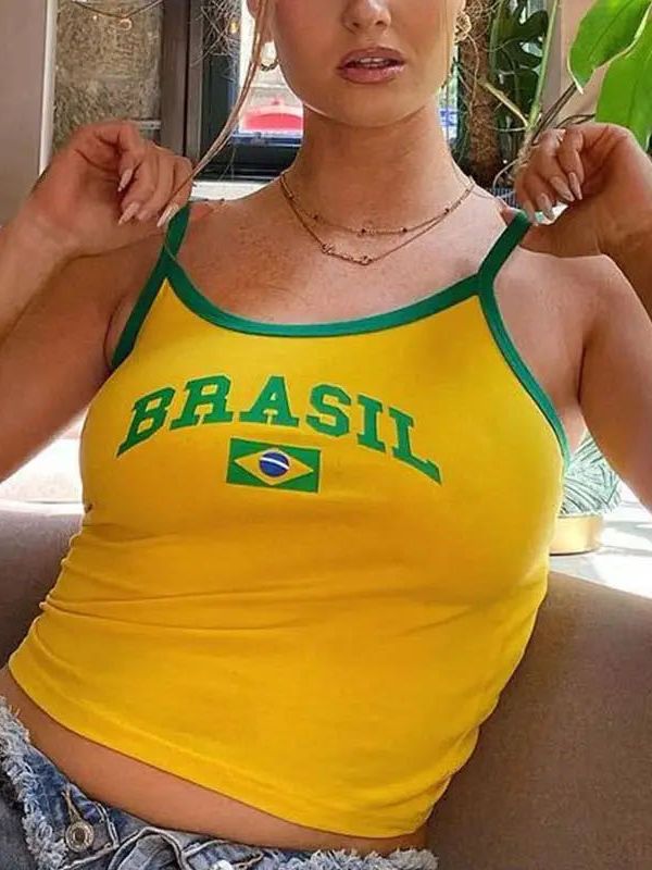 Y2K Brazil Printed Camisole Top